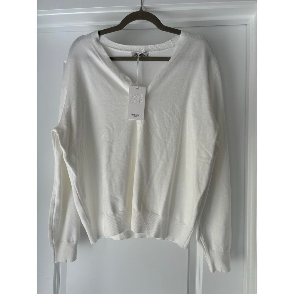 Grace Karin White Cardigan Size 2XL NWT